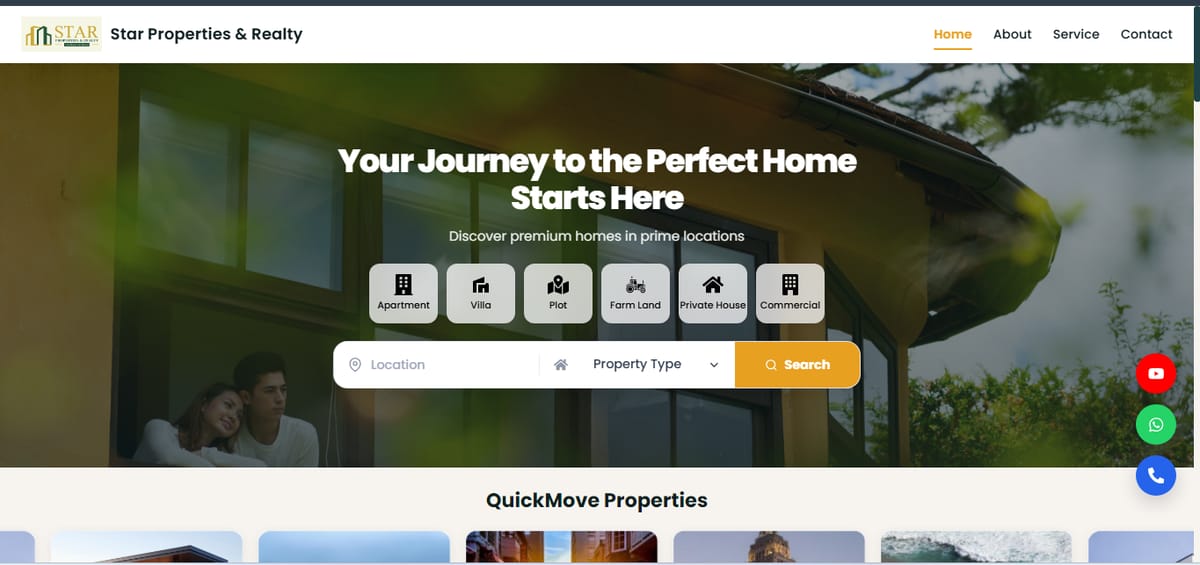 Star Properties & Realty landing page preview